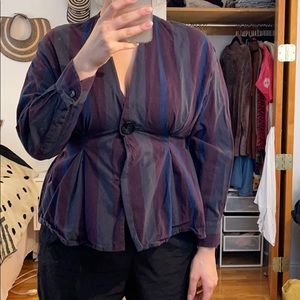 Zara Pleated Striped Blouse